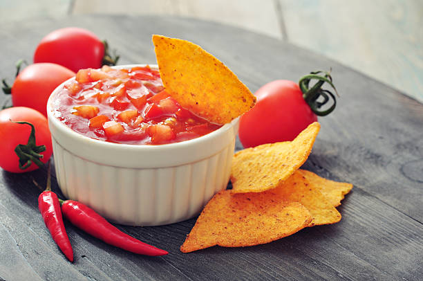 istock Bowl of salsa with tortilla chips 510850594