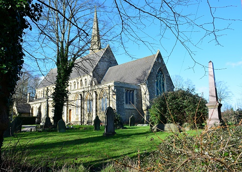 East Dean, England , Mar 24, 2022: St Simon & St Jude's Church, East Dean, Eastbourne, UK.