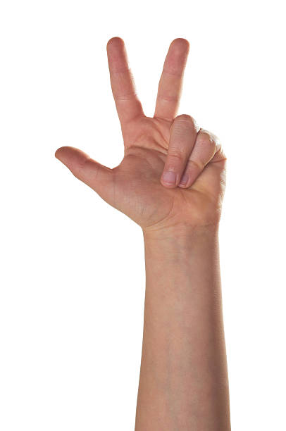 istock Human hand showing three fingers 510852723