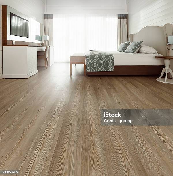 Hardwood Floor Stock Photo - Download Image Now - Flooring, Wood Laminate Flooring, Bedroom