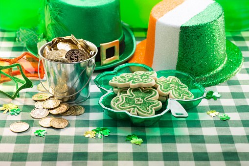 This is a close up photo of a St. Patricks Day Party.