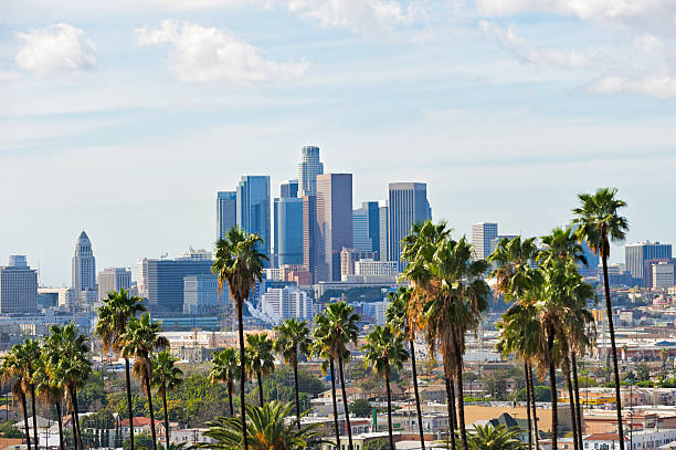 skyline di los angeles - hollywood los angeles foto e immagini stock