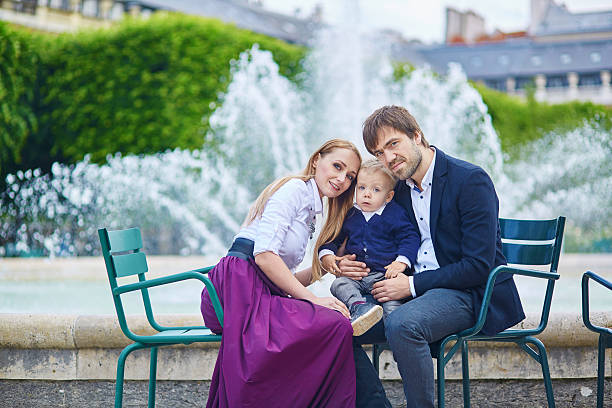 istock Happy family of three in Paris 510855276