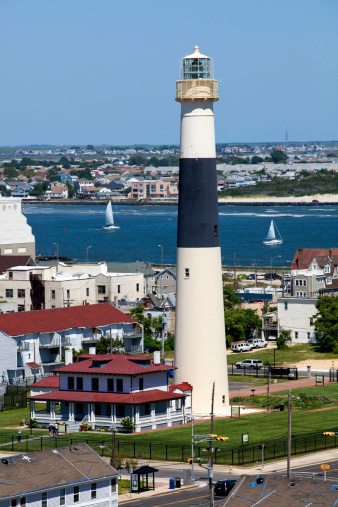 Aerial view of the Absecon Lighthouse in Atlantic City, New Jersey