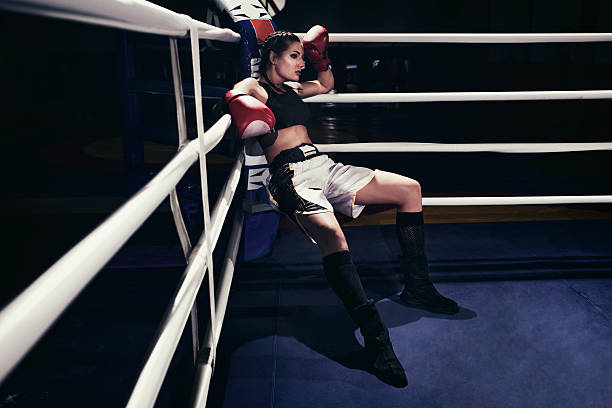 istock Female boxer in a boxing ring 510857818