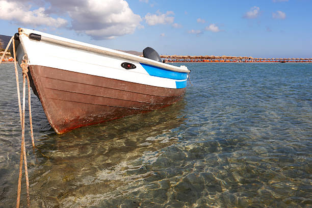 istock Boat at Elafonisi beach in Crete. Greece 510857901