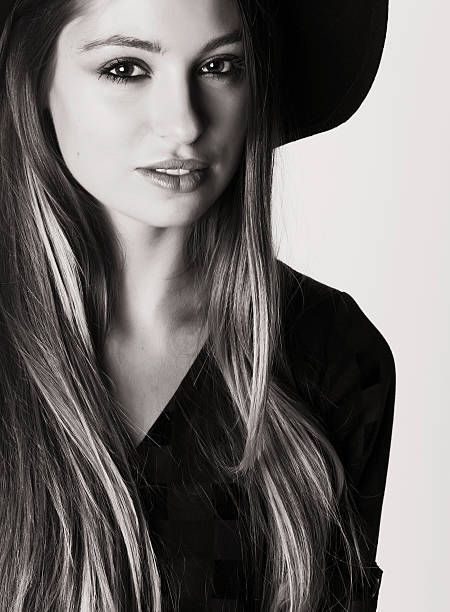 istock young pretty brunette girl hipster in hat on white background 510858150