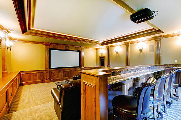 istock Brilliant home theater with bar. 510859298