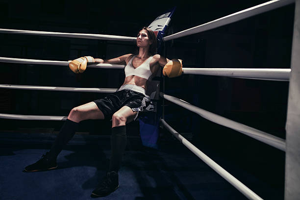 istock Female boxer in a boxing ring 510859394