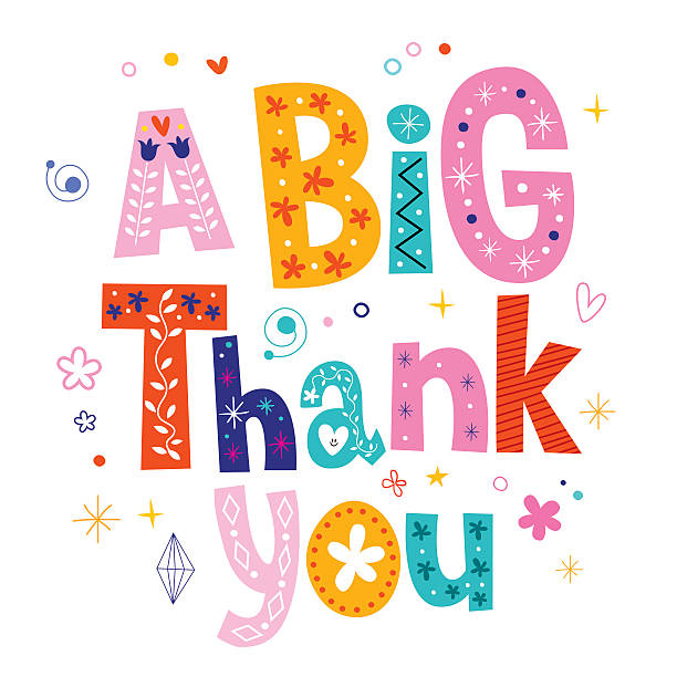 big thank you greeting card vector art illustration