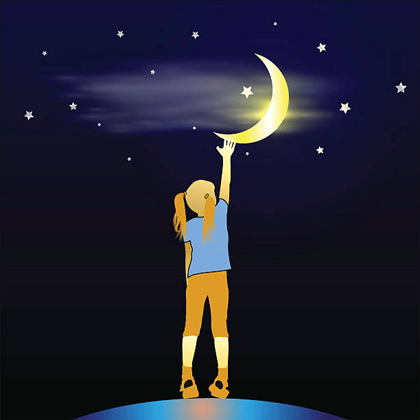 istock Girl Looking Up at the Moon 510863884