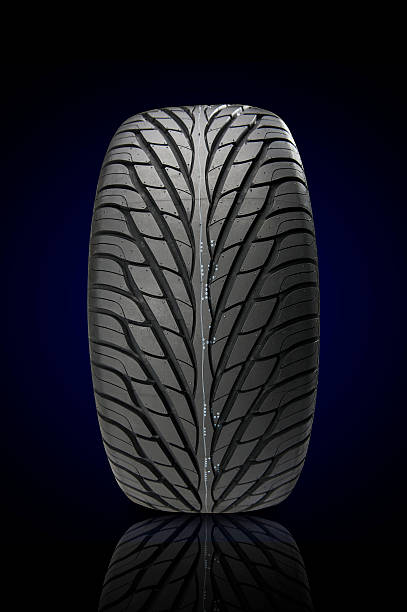 istock Car tire isolated on white 510865036