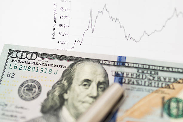 istock dynamics of exchange rates. Dollar and euro chart. 510865582