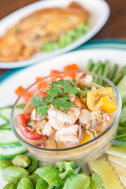 istock Simmer shrimp with vegetable in plate. Thai Food 510866698