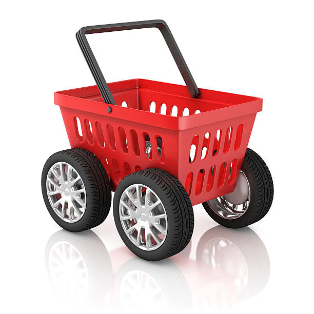 istock shopping basket on wheels 3d illustration 510867347