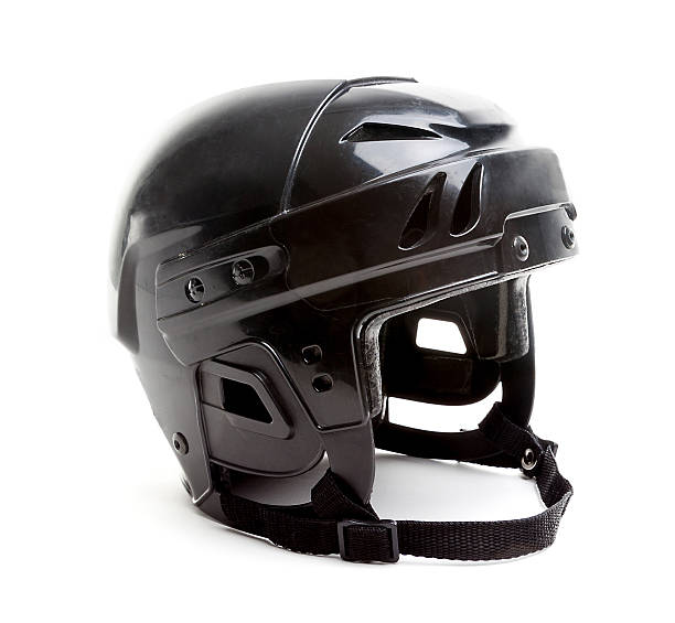 istock Black Ice Hockey Helmet Isolated on White 510867462
