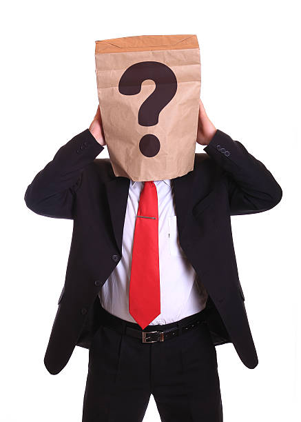 istock Man with a paper bag on head question mark 510867720