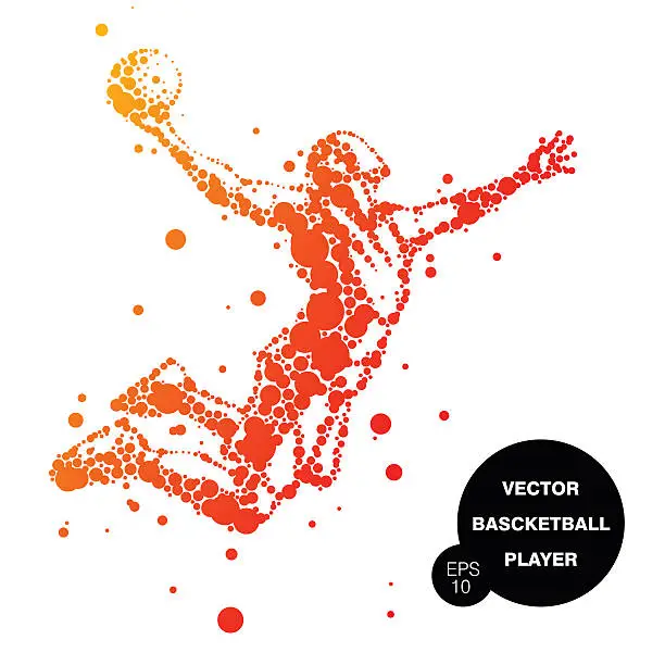 Vector illustration of abstract basketball player in jump