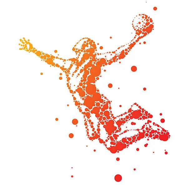 Vector illustration of abstract basketball player in jump