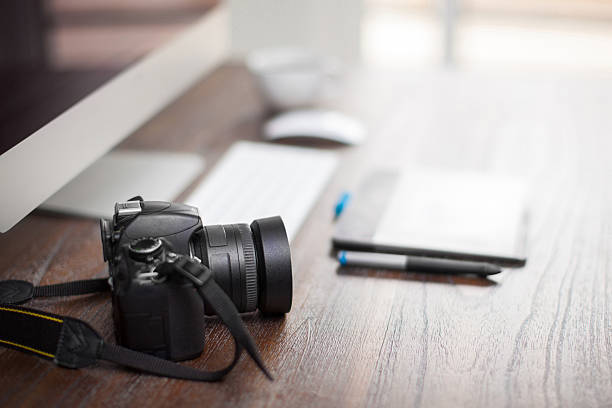istock Closeup of a photographer's desk 510868344