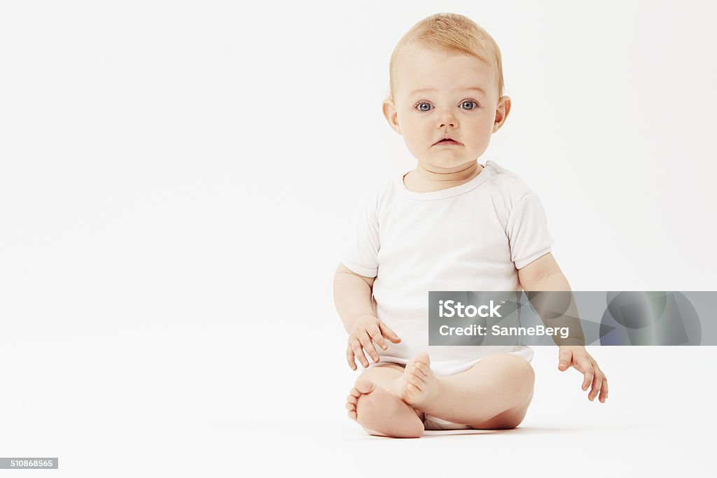 Portrait of young baby girl, studio Baby - Human Age Stock Photo