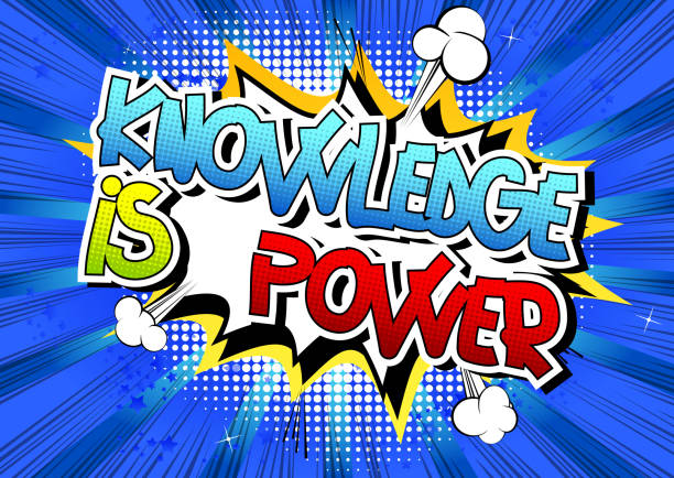 Knowledge is power - Comic book style word. Knowledge is power - Comic book style word on comic book abstract background. knowledge is power stock illustrations