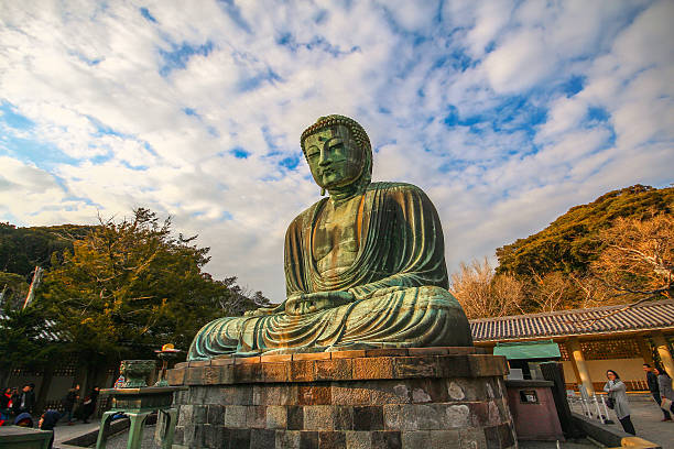 Kamakura, Japan - March 05, 2015 - Daibutsu in Kotoku-in temple stock photo