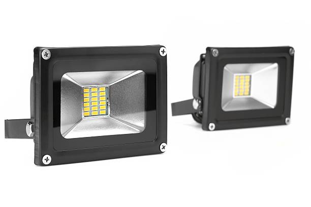 istock Two Outdoor Waterproof LED Floodlight Isolated On White 510870024