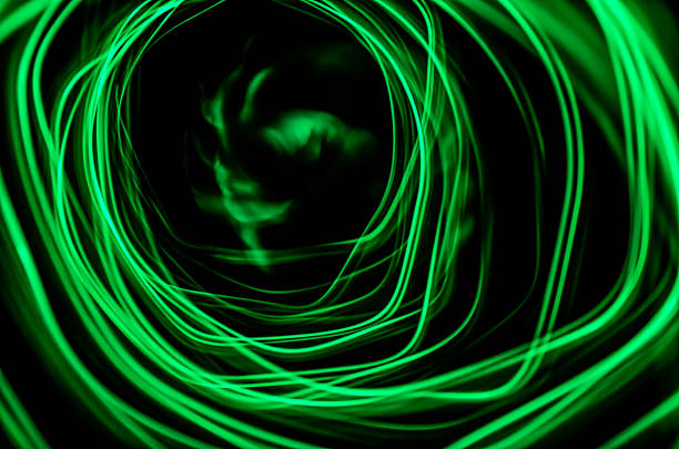 istock green Light painting, on a black background 510870867