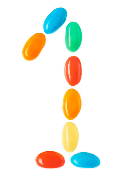 istock 1 number made of multicolored candies isolated on white 510870954