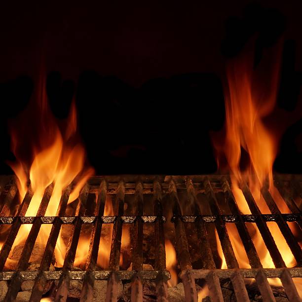 istock Empty Hot Charcoal Barbecue Grill With Bright Flame Isolated 510871510