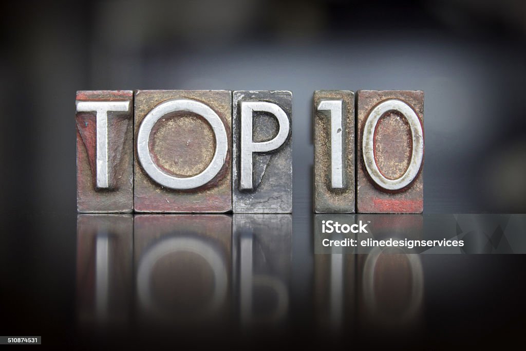 Top 10 Relieftechnik - Lizenzfrei Top-Ten-Liste Stock-Foto