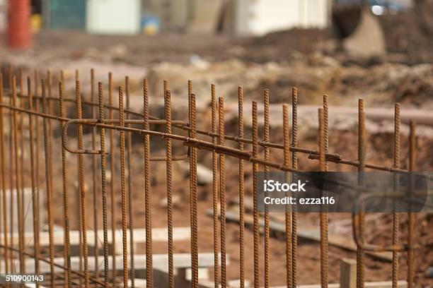 Construction Site Ground Work Steel Frame Stock Photo - Download Image Now - Blue-collar Worker, Cage, Construction Industry