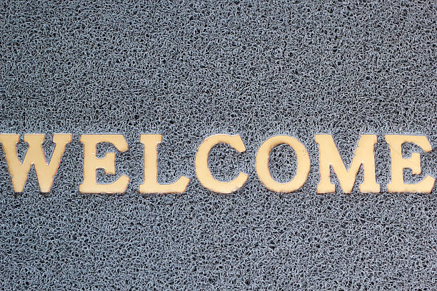 istock The Doormat of welcome text background 510900697