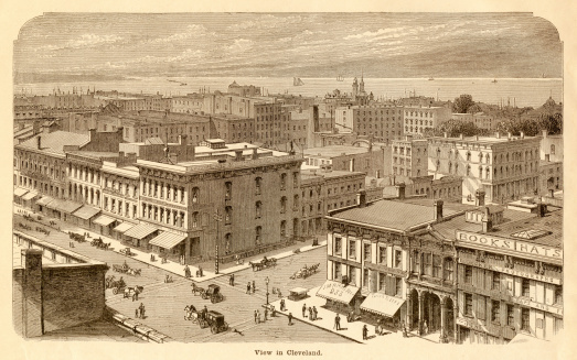 View of Cleveland engraving illustration