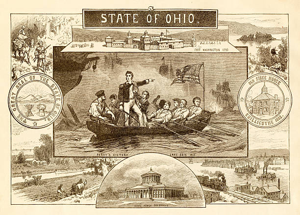 State of Ohio engraving illustration