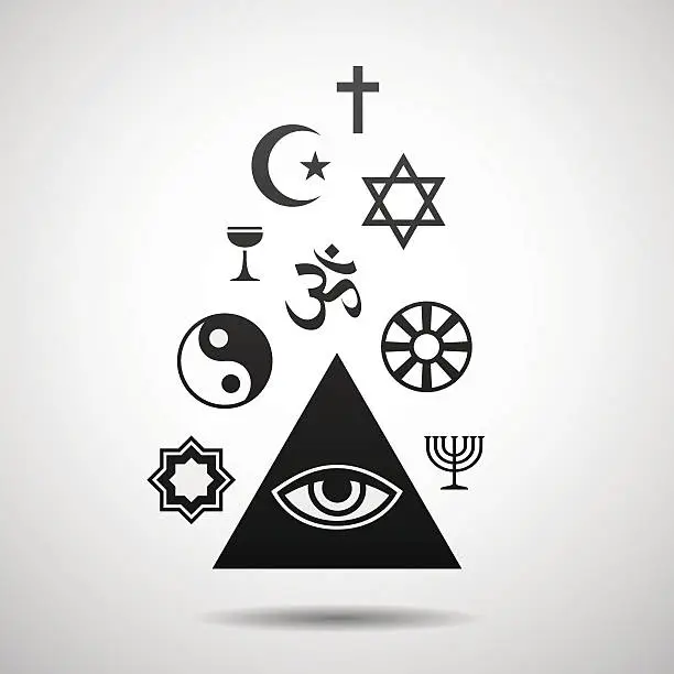 Vector illustration of Religions symbols