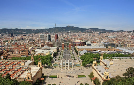 View at Barcelona from Montjuic Hill