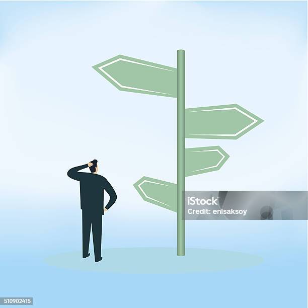 Which Way Stock Illustration - Download Image Now - Scratching Head, Looking Up, Confusion