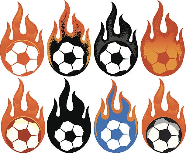 Vector illustration of Soccer Ball Flames