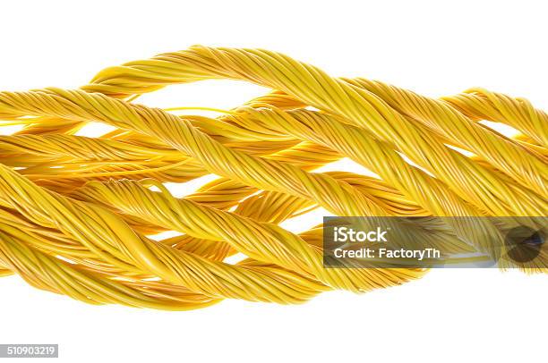 Yellow Computer Cable Stock Photo - Download Image Now - Abstract, Business, Cable