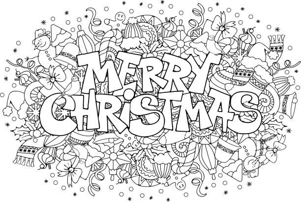 merry christmas - vector illustration and painting backgrounds sock stock illustrations