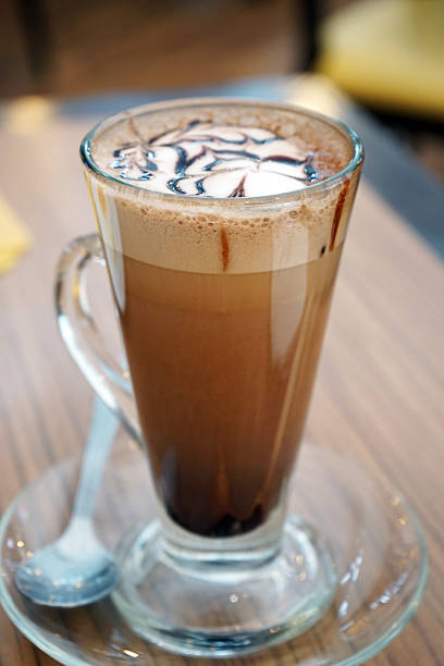 istock mocha coffee in glass on the table 510922706