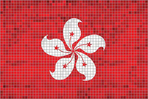 Vector illustration of Flag of Hong Kong