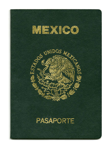 Mexican passport close-up stock photo