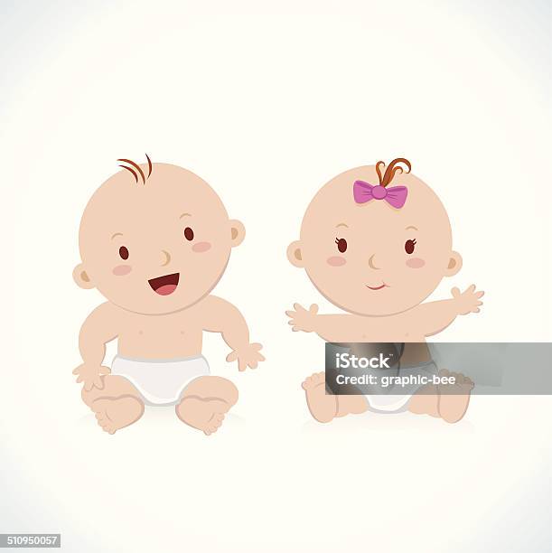 Cute Baby Sitting Stock Illustration - Download Image Now - Baby - Human Age, 12-17 Months, Animal