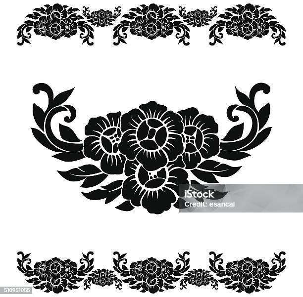 Flower Pattern Decoration Stock Illustration - Download Image Now - Cambodia, Cambodian Culture, Art