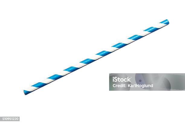 Blue Drinking Straw Stock Photo - Download Image Now - Drinking Straw, Blue, White Background