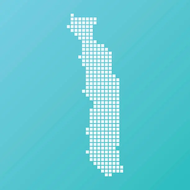 Vector illustration of Togo Map Basic Square Pattern Turquoise