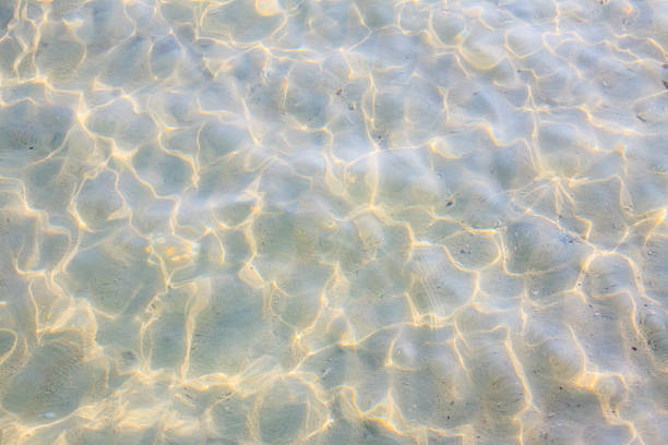 Clear water with sand beach.